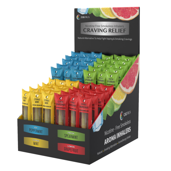Cigtrus Natural Smoking Alternative – 4-Flavor Countertop Display | 20 Units per Flavor (80 Total) | Smokeless, Nicotine-Free Inhaler for Oral Fixation & Craving Relief
