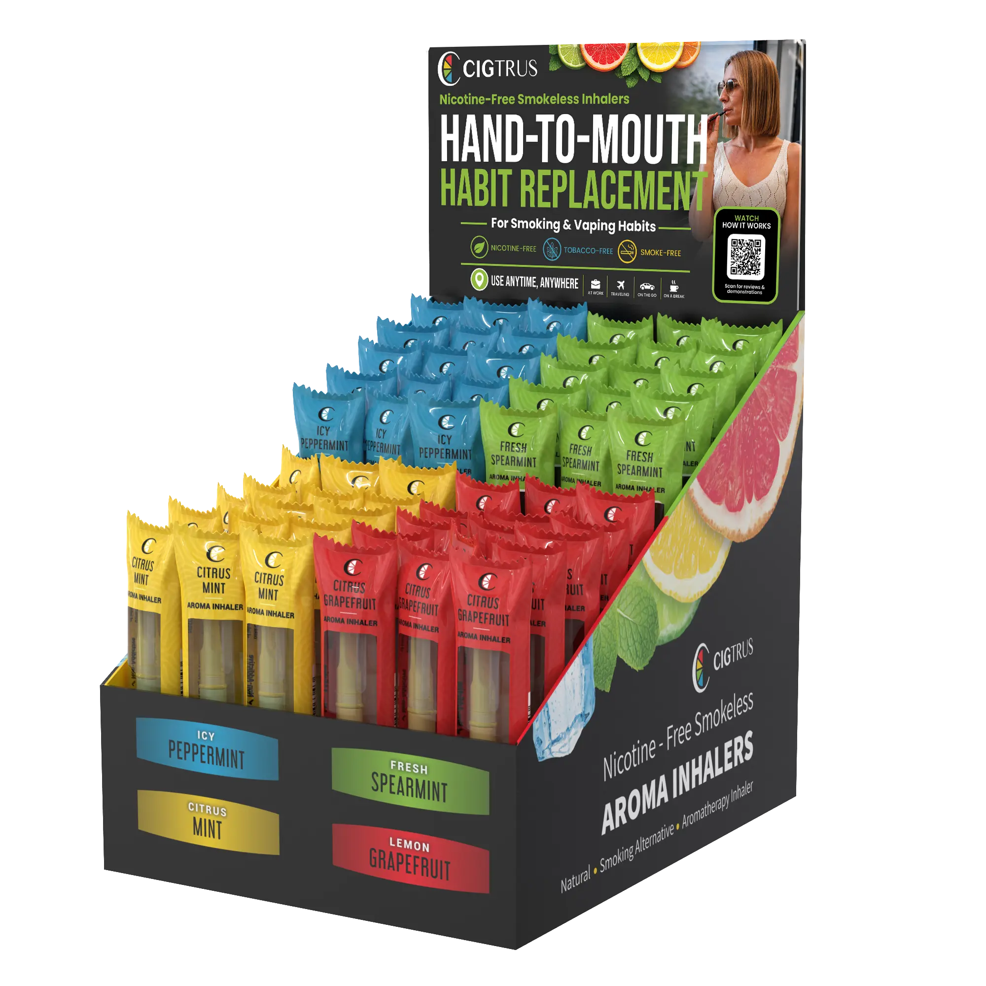 Cigtrus 80ct Countertop Display | Nicotine-Free Smokeless Inhaler Wholesale | High-Margin C-Store & Pharmacy Product
