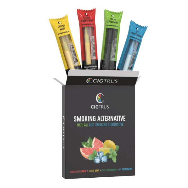Cigtrus: Nicotine-Free Smokeless Inhaler - Quit Smoking, Vaping Healthier Alternative, Natural Craving & Oral Fixation Relief, Habit Replacement - 4 Flavor Sample Pack 10 Pack Display Box