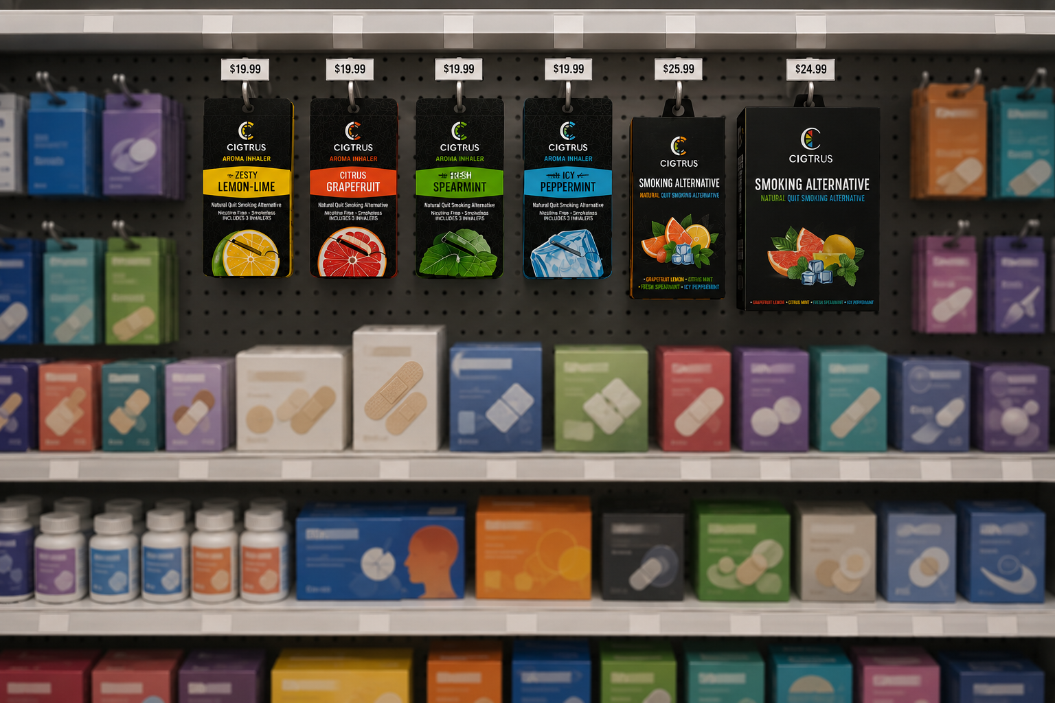 Cigtrus variety pack in Health and Beauty retail section