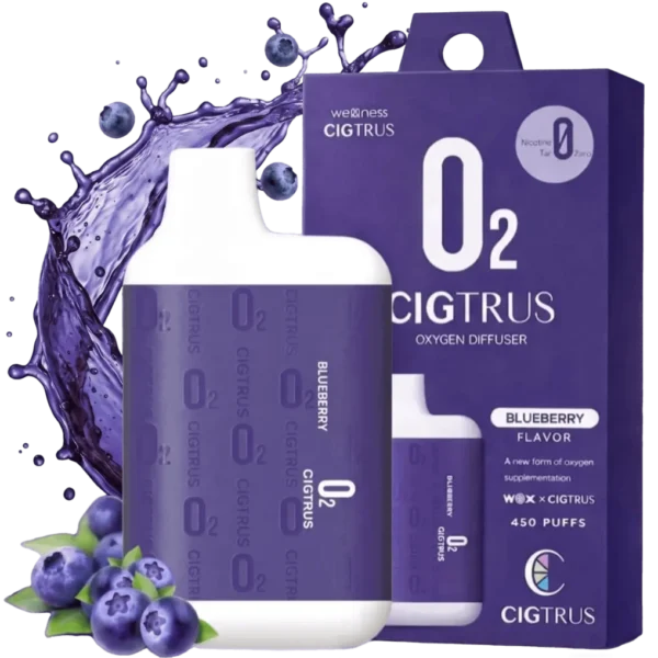 Cigtrus O2 Blueberry Portable Oxygen Diffuser | Flavored Oxygen | Approx. 450 Inhalations