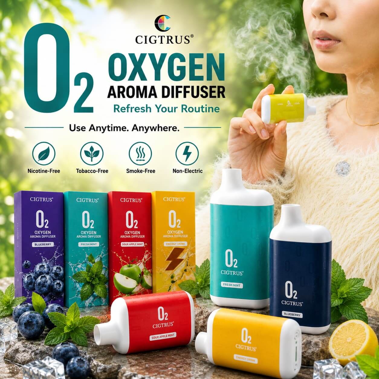 Cigtrus O2 Fresh Mint Portable Oxygen Diffuser | Flavored Oxygen | Approx. 450 Inhalations - Image 11