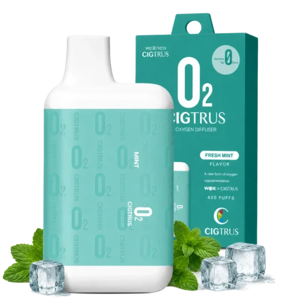 Cigtrus O2 Fresh Mint Portable Oxygen Diffuser | Flavored Oxygen | Approx. 450 Inhalations