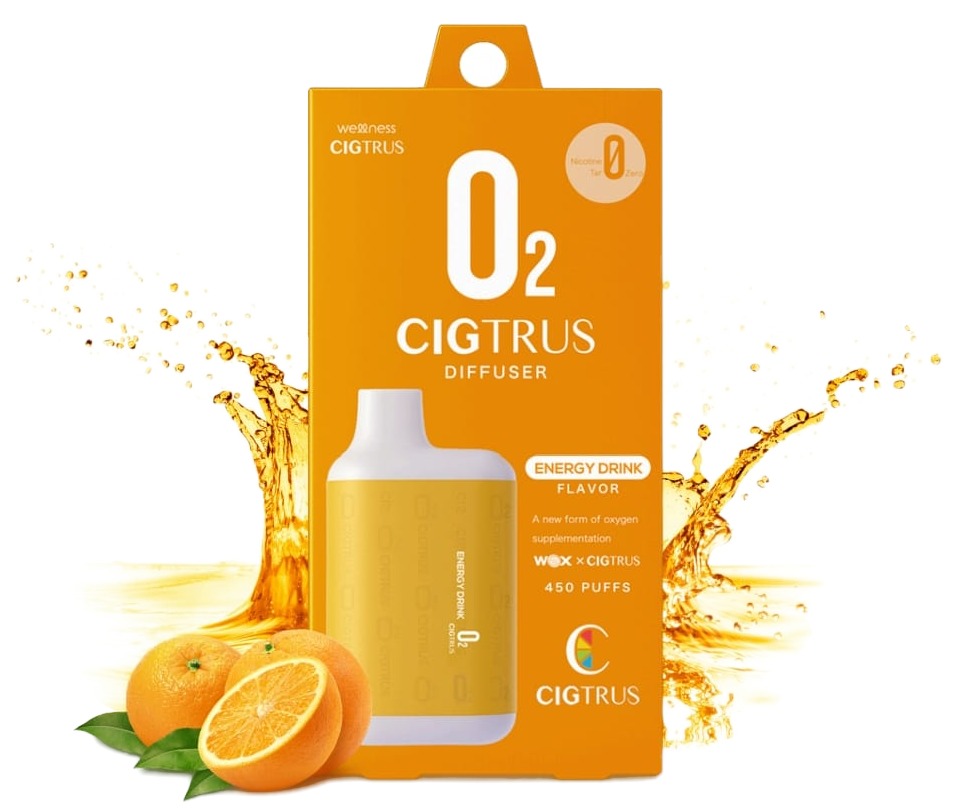 Cigtrus O2 Energy Drink Portable Oxygen Diffuser | Flavored Oxygen | Approx. 450 Inhalations