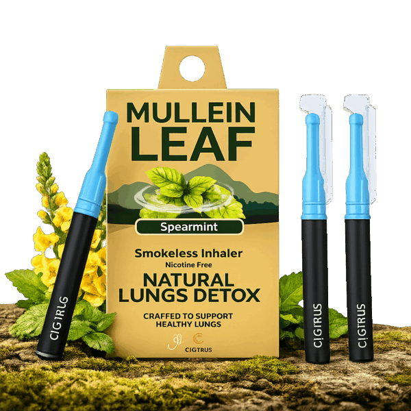 Cigtrus Mullein Leaf Fresh Spearmint 3 Pack | Nicotine-Free Smokeless Inhaler | Botanical Flavored Air