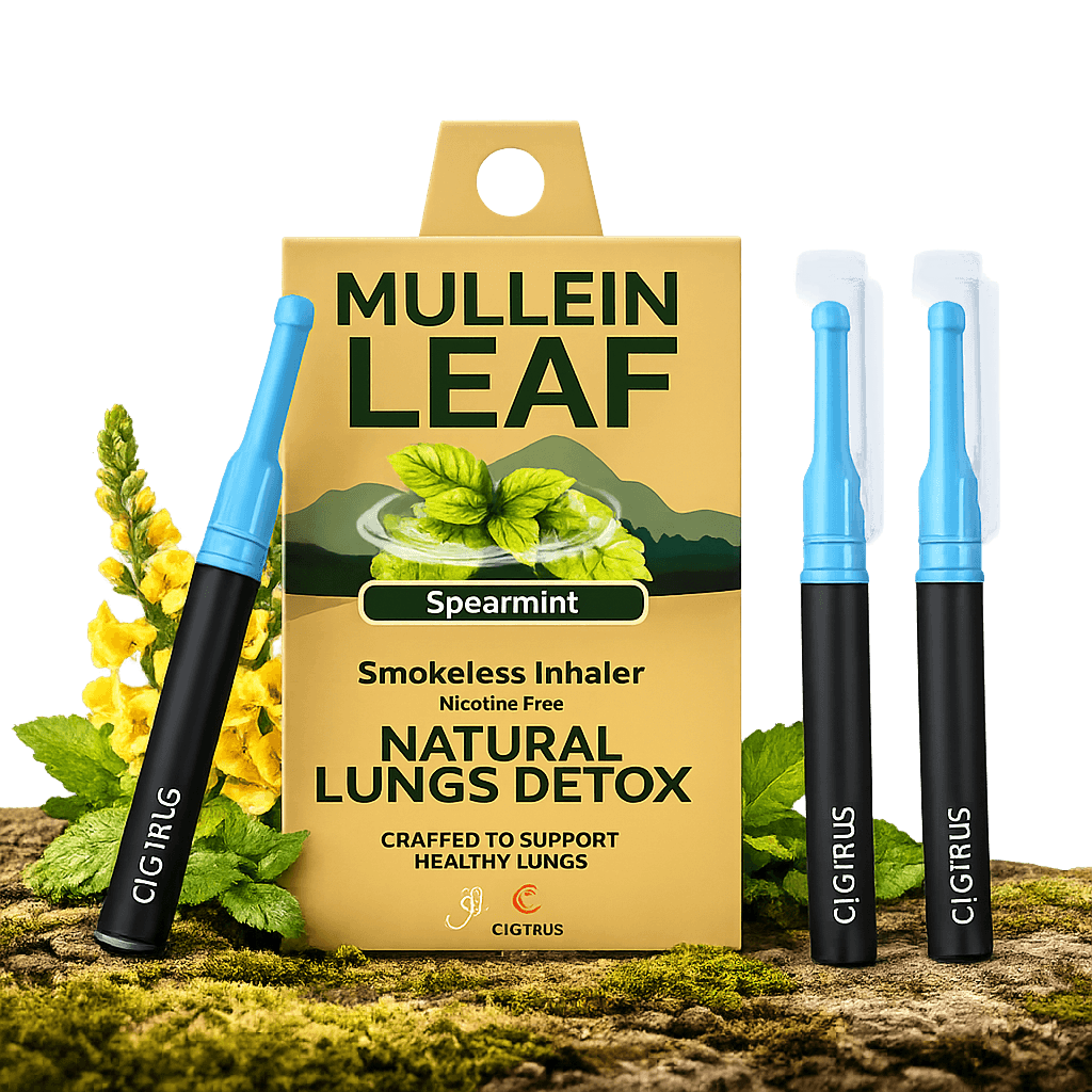 Cigtrus Mullein Leaf Fresh Spearmint 3 Pack | Nicotine-Free Smokeless Inhaler | Botanical Flavored Air